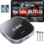 2-in-1 Wireless Apple CarPlay&Android Auto Adapter 2026, Magic AI Box Streaming Dongle Support Netflix/YouTube, Plug&Play, Car Play Wireless Adapter, Only Fit for Cars with Wired CarPlay/Android Auto