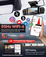 N5 PRO 4K 4 Channel Dash Cam, 360° All-Around View, 1080P Rear and Inside, 5G WiFi 6 - Up to 10MB/s, Built-in GPS, 8 IR Night Vision, G-Sensor, 24H Parking Mode, Free 128GB SD Card Included - Image 5