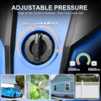 Pressure Washer 5000PSI Adjustable Pressure Power Washers with 33ft Hose, 4 Nozzle and Foam Cannon, Powerwashers Cleaner Machine for Home, Cars, Blue - Image 2