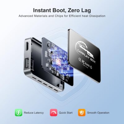 AI Box Wireless CarPlay & Auto Adapter - Plug & Play, Dual-Band WiFi, Bluetooth 5.0, 4K Video Support, Android 12.0 System, Compatible with Factory CarPlay & Android Auto （4GB RAM+32GB ROM） - Image 7