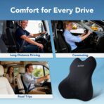 QUTOOL Lumbar Support Pillow for Car, Truck Accessories Travel Essentials, Memory Foam Back Cushion for Driving Seat, Back Pain Relief,Washable Cover, Lower Back Support Fits Most Cars(Black) - Image 5