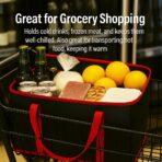 musbus 2Pk Trunk Organizer for Car Insulated Reusable Grocery Bags, Collapsible Cooler Bag for Groceries, Heavy Duty Large Insulated Bag (Large, Charcoal Black) - Image 3