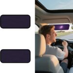 XCBYT Square Car Window Shades for Windshield & Side Windows, 2-Pack Static Cling Glare Blocker, Removable Tint, Long Size for Wider Coverage, Semi-Transparent with Strong Hold (15.75" x 7.09")