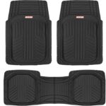 Motor Trend FlexToughXL Floor Mats for Cars Full Set, All-Weather Rubber Automotive Floor Mats, Waterproof Heavy Duty Car Mats, Flexible Floor Liners for Car Truck Van SUV, Car Floor Mats (Black)