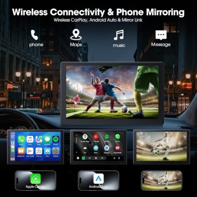 Volam 9" Wireless Carplay Screen for Car with 2.5K + 1080P Dash cam and Backup Camera Support Apple Carplay and Android Auto Car Play with Voice Assistant Bluetooth GPS Navigation AUX - Image 5