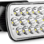 Nilight - 20015H LED Headlights 2Pcs 45w 7x6 5x7 Rectangular Hi/Lo LED Sealed Beam H6054 6053 6052 5054 Headlamp Replacement for Jeep Wrangler YJ XJ MJ Chevy