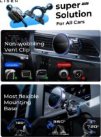 LISEN 15W MagSafe Car Mount Charger,Travel MagSafe Charger,Wireless Car Charger,Magnetic Phone Holder for Car,Phone Holders for Your Car Accessories for Women Men Jeep Ford for iPhone 17-12,Samsung - Image 2
