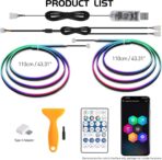 Dreamcolor Interior Acrylic Car Light Strip, 2 in 1 Car LED Strip Light with APP Control 43.3 Inches Fiber Optic Ambient Lighting Kits, Multi-Modes Sound Sync Neon Lights - Image 2