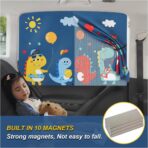 Car Window Shades, Magnetic Double Layer Window Screen for Baby Protection, UV Protection Privacy Blackout/Half Shade Car Window Covers, Auto Sun Shade Curtains Accessories (Blue) - Image 3