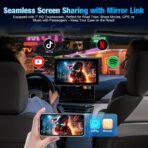 7" Portable Wireless CarPlay Screen for Car – Apple CarPlay & Android Auto, HD Touch Screen Car Stereo, Bluetooth, GPS Navigation, Voice Control, Plug-and-Play with FM/AUX/Mirror Link (Black) - Image 4