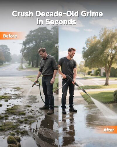 Giraffe Tools Wall Mounted Pressure Washer Essential with Upgraded 1800W Motor, 2900 PSI, 2.2 GPM Electric Power Washer, Automatic Rewind, 100ft Pressure Hoses, 5 Nozzles for Floor/Cars/Fences/Patios - Image 6