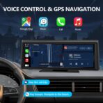 Wireless CarPlay Screen with 2K Dash Cam, 8.1" Portable Touchscreen Car Stereo with CarPlay & Android Auto, 1080P Backup Camera, Voice Control, Bluetooth, Mirror Link, GPS Navigation - Image 4