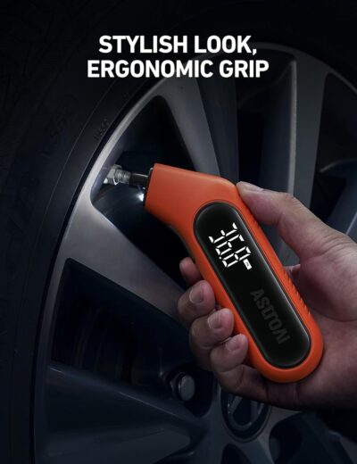 AstroAI Digital Tire Pressure Gauge 3-300PSI Calibrated to ANSI B40.7 Grade 2A (0.5%), Backlight and Flashlight, Presta Valve Adaptor Included, 4 Units, AAA Batteries, Orange - Image 6