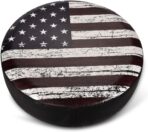 Spare Tire Cover, Wheel Cover with American USA Flag PVC Leather Waterproof Dust-Proof Universal Fit for Jeep Trailer RV SUV Camper Vehicle (14 Inch) - Image 3