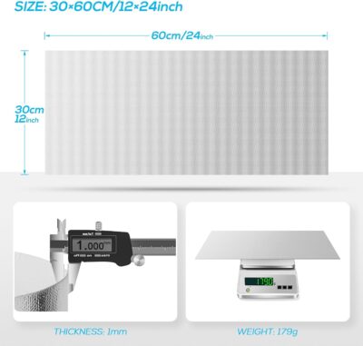 FLASLD Aluminized Heat Shield Mat Thermal Barrier Adhesive Backed Heat Blanket 12'' X 24'', Fiberglass Insulation Reflective Material High Temp Protection - Image 6