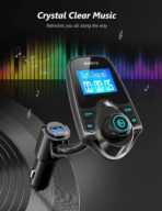 Nulaxy KM18 Bluetooth 5.4 Car Adapter with 1.44" Clear Display & Flexible Gooseneck - FM Radio Transmitter & Bluetooth Receiver for Hands-Free Calls, Wireless Music via BT/FM/AUX/TF, USB Car Charger - Image 5
