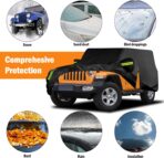 Waterproof Car Cover for Jeep Wrangler 2 Door 1987-2025 JK JL CJ YJ TJ Outdoor Sun Rain Snow Hail Protection with Driver Door Zipper - Image 5