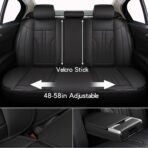 Car Seat Cover Full Set, Leather Car Seat Cover, Waterproof Seat Covers, Car Seat Cushion, Nappa Leather Seat Covers Car Seat Protector Universal Fit Most Cars Black - Image 4