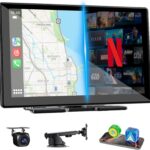 9" Upgraded Wireless Carplay Screen For Car, Built-in Apps Net-flix Youtube Tiktok, Portable AI Magic Box For Apple Car Play & Android Auto Screen With HD Backup Camera, Voice Assistant , OTA Updates