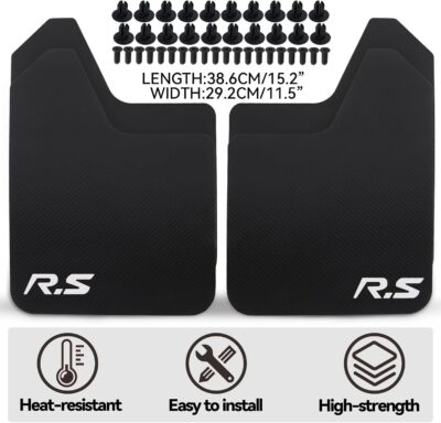 XUKEY 4pcs Black Universal Mudflaps for Car Pickup SUV Van Truck Front Rear Mud Flaps Splash Guards Fender Flares Mudguards with Hardware - Image 3