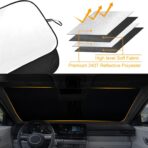 Sunshade for Car Windshield Fit Hyundai Kona 2024 2025 Windshield Sun Shade Foldable Blocks UV Rays & Heat Easy to Install and Store Made of 240T Polyester with Storage Bag - Image 4