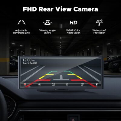Volam 9.26'' Carplay Screen for Car with 4K Dash Cam, Compatible with Apple Carplay & Android Auto, Carplay with 1080p Backup Camera, Mirror Link, Loop Recording, GPS Navigation - Image 6