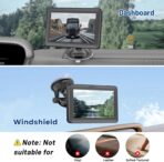 EWAY 4-Hole Direct Fit Suction Cup Mount for Backup Camera 4.3"/5" Monitor, Knob-Lock Adjustable Dashboard Windshield Monitor Mounting Bracket Holder for Car Rear View Camera Screen Display Stand - Image 2