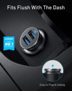 Anker 320 Car Charger (24W II), Mini Aluminum Alloy Dual USB with Blue LED for iPhone16 15 14 13 12 Series, iPad Pro/Air 2/Mini, Galaxy and More - Not Compatible with Quick Charge (Black) - Image 2