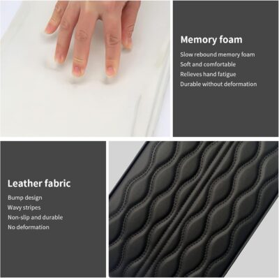 Car Center Console Heighten Cover, Leather Memory Foam Car Armrest Booster Pads, Leather Car Armrest Cover Protector, Suitable for Most Vehicles, SUVs, Trucks, Cars (Black) - Image 4