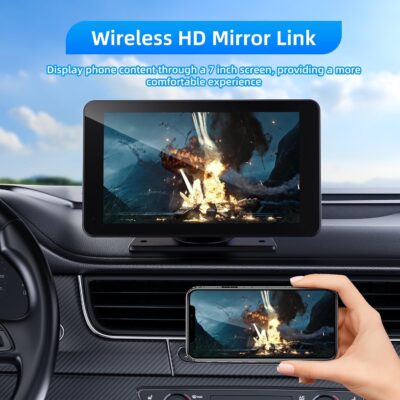Wireless Carplay and Android Auto Screen for Car, 7" HD Portable Touch Screen Car Stereo with Bluetooth, Backup Camera, Navigation, Mirror Link for All Vehicles - Image 6