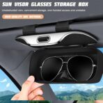 zipelo Sunglasses Holder for Car Sun Visor, Protective Automotive Eyeglasses Storage Case Hanger, Soft Vehicle Interior Glasses Organizer Box Accessories, Universal for SUV Sedan Truck (Black) - Image 5