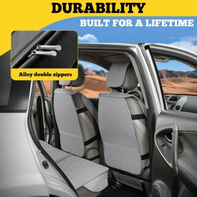 LINGVIDO Car Seat Covers for Front Seats (2 Seats) - Premium Perforated Nappa Leather,Waterproof Shield, Omni-Adapt Fit for SUVs Sedans, Ideal for Rideshare & Pets - Image 4