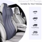 FLORICH Integrated Car Seat Lumbar Support Pillow & Car Neck Pillow Memory Foam Back Cushion for Driving Car Seat Back Support Pillow for Car Seats Driver Back Neck Sciatica Pain Relief Cushion, Blue - Image 9