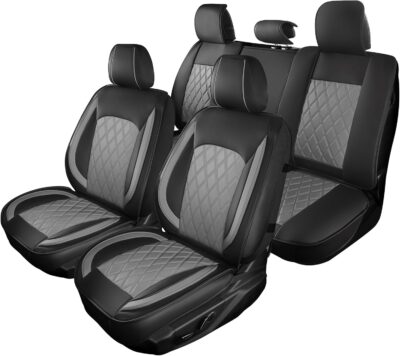 LINGVIDO Car Seat Covers Full Set (5 Seats) - Premium Perforated Nappa Leather, Waterproof Shield, Omni-Adapt Fit SUVs Sedans, Ultimate Family & Pet Protection - Image 6