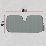 Motor Trend Gray Accordion Folding Car Windshield Sun Shade - Blackout Sun Visor for Car Windshield - Foldable Jumbo Sunshade and Front Window Truck Sun Screen for UV Sun Protection - 66 x 27 - Image 8