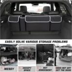 AUCELI Car Trunk Organizer, Backseat Hanging Large Storage with Adjustable Straps, Waterproof Collapsible Cargo Bag with 4 Pockets, Sturdy Space Saver Frees Trunk Floor for SUV, Truck, MPV - Image 3