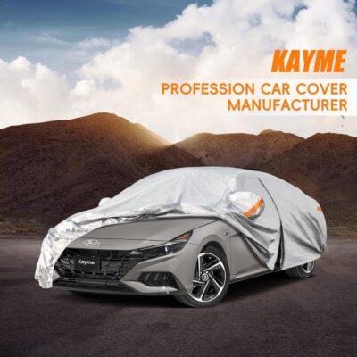 Kayme 6 Layers Car Cover Custom Fit for Hyundai Elantra (2006-2025) Waterproof All Weather for Automobiles, Outdoor Full Cover Rain Sun UV Protection.Silver - Image 7