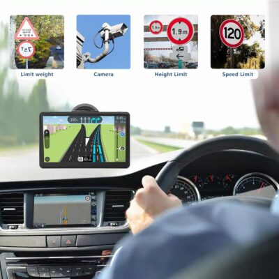 7-Inch Touch Screen GPS Navigation for Car, Truck and RV with 2025 Maps - Speed and Red Light Warning Alerts - Free Lifetime Map Updates - Image 2