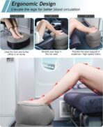 JefDiee Inflatable Foot Rest Pillow, Kids Airplane Bed, Adjustable 3 Layers Height Leg Rest Pillow, Airplane Travel Essentials Great for Office, Home, Trains, Cars - Image 2