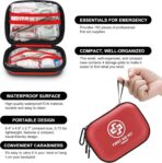 Mini First Aid Kit - 150 Piece Small Waterproof Hard Shell Medical Kit for Home, Car, Travel, Camping, Truck, Hiking, Sports, Office, Vehicle & Outdoor Emergencies- Small First Aid Medical Kit (Red) - Image 4