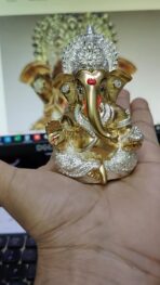 Ganesha Idol Ganesh for Car Dashboard Statue Ganpati Vinayaka Vinayagar Figurine Diwali Gifts Home Decor Luck, Success for Small Murti Puja Lord Gift Office Desk Room 3.5 Inches - Image 6