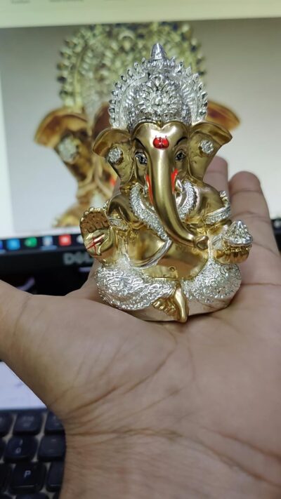 Ganesha Idol Ganesh for Car Dashboard Statue Ganpati Vinayaka Vinayagar Figurine Diwali Gifts Home Decor Luck, Success for Small Murti Puja Lord Gift Office Desk Room 3.5 Inches - Image 6