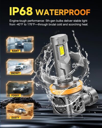 FAHREN 𝟐𝟎𝟐𝟔 𝐔𝐩𝐠𝐫𝐚𝐝𝐞𝐝 H11/H9/H8 LED Bulbs, 50,000LM Ultra-Bright H11 Dash & Instrument Bulbs, 1:1 Stock Bulbs Size，6500K White, Canbus Ready, Plug & Play, 7,000+ Hours Lifespan, Pack of 2 - Image 8