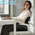 Ergonomic Seat Cushion & Lumbar Support Pillow - Memory Foam for Sciatica Pain Relief & Posture Correction, Non-Slip Chair Cushions for Office Chair/Car/Wheelchair/Travel (Black) - Image 6