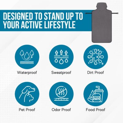 DryvaSeat - Premium Microfiber Towel Car Seat Cover - Waterproof & Sweatproof - Universal Fit, Machine Washable, Non-Slip - Seat Protector for Car, Truck, SUV, Van (Gray, 1 Pack) - Image 3