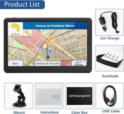 GPS Navigator for Car Truck RV, Latest 2026 Map(Free Lifetime Updates) 7 inch Touch Screen Car GPS Navigation,Support Voice Turn Direction Guidance/Speed and Red Light Warning/Custom Truck Routing - Image 7