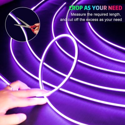 Acrylic Interior Car LED Strip Light with Wireless APP, RGB 6 in 1 & 175 inches 593 LEDs,Car Ambient Lighting Kits Sound Active Function Music Sync LED Strip for Car Accessories - Image 4