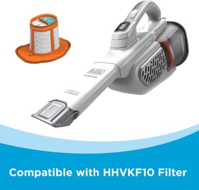 BLACK+DECKER Dust Buster Hand Held Vacuum Cordless Rechargeable, Portable Vacuum for Car, Extended Runtime, Powerful Suction, Extra Long Crevice Tool, AdvancedClean+ (HHVK320J10) - Image 3