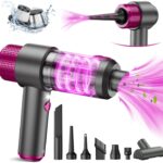 EYYA Handheld Cordless Car Vacuum Cleaner, 4-in-1 Portable Mini Car Vacuum Cleaner, 15000PA High Power & Air Duster with LED Light for Home Office