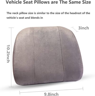 Premium Car Headrest Pillow Suede Memory Foam Neck Support for Drivers Ergonomic Auto Pillow with Slow Rebound Comfort - Image 4